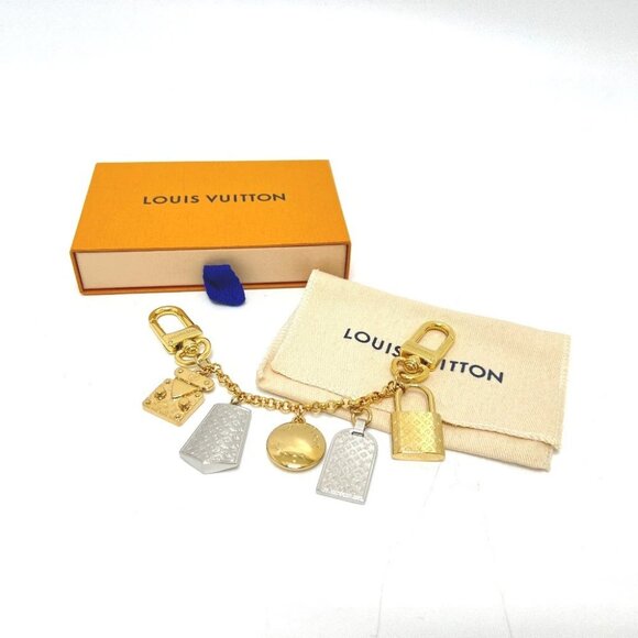 LOUIS VUITTON M01314 Chain-nanogram Icon Key ring Key Holder Bag Charm - Picture 8 of 9